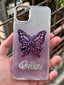 iPhone "11 Pro Max" Queen Butterfly Glitter Case - Purple
