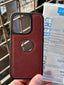 iPhone "14 Pro" Premium J-CASE Leather Case - Brown