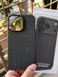 iPhone "14 Pro Max" Woven "Leather Feel" Case - Black