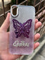 iPhone "XR" Queen Butterfly Glitter Case - Purple