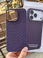 iPhone "14 Pro Max" Woven "Leather Feel" Case - Deep Purple