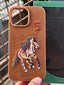 iPhone "16 Pro Max" Premium Polo Embroidered Case - Brown