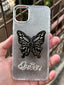 iPhone "11 Pro Max" Queen Butterfly Glitter Case - Black