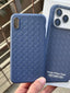 iPhone "X/XS" Woven "Leather Feel" Case - Blue