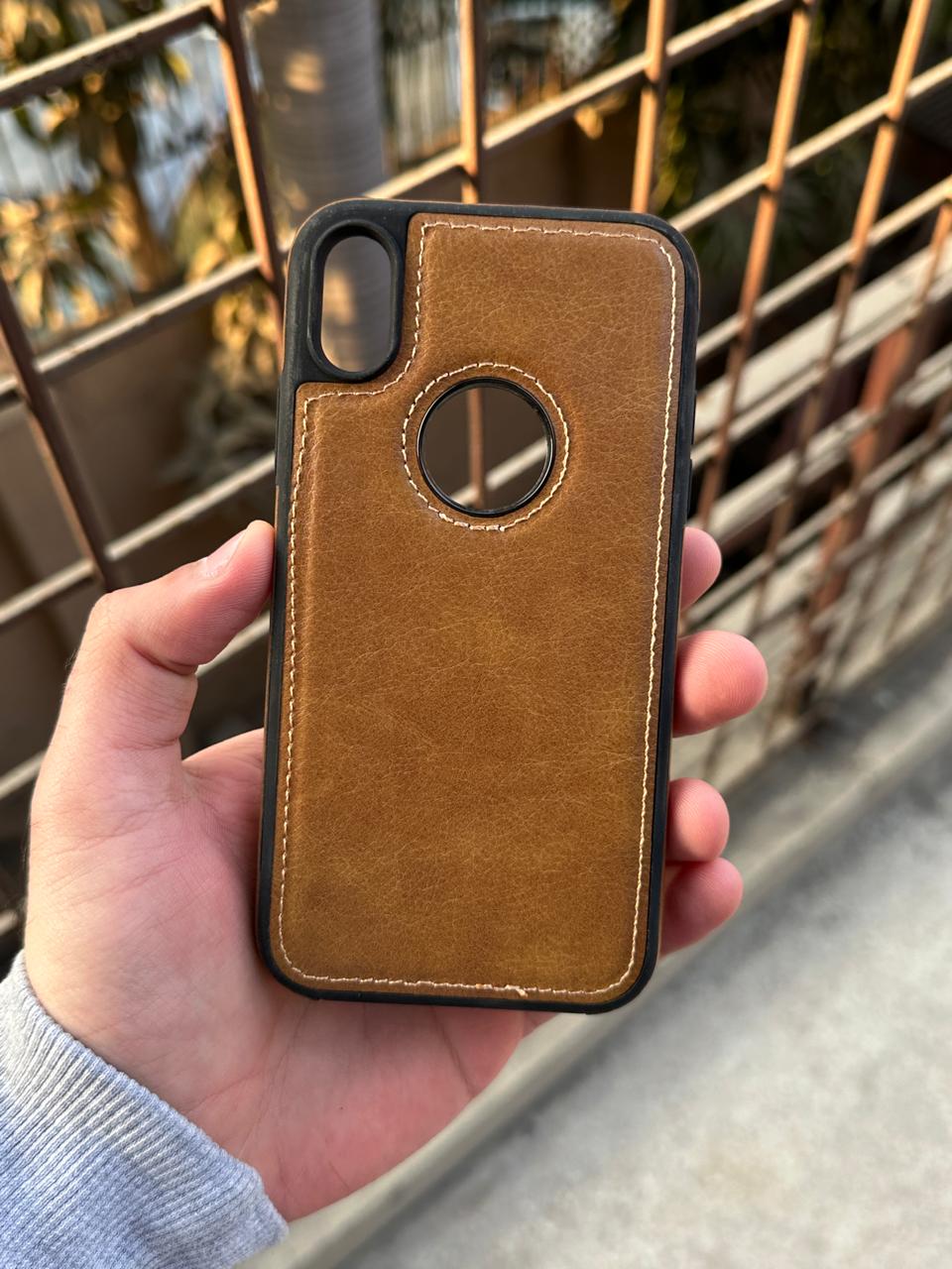 iPhone "XR" Premium J-CASE Leather Case - Light Brown