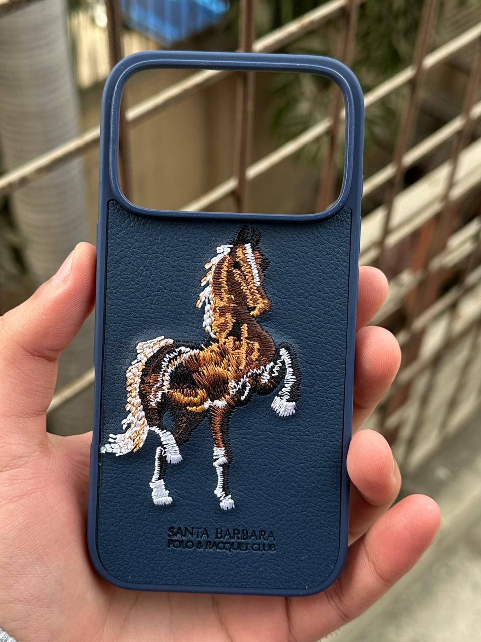 iPhone "17 Pro" Premium Polo Embroidered Case - Blue