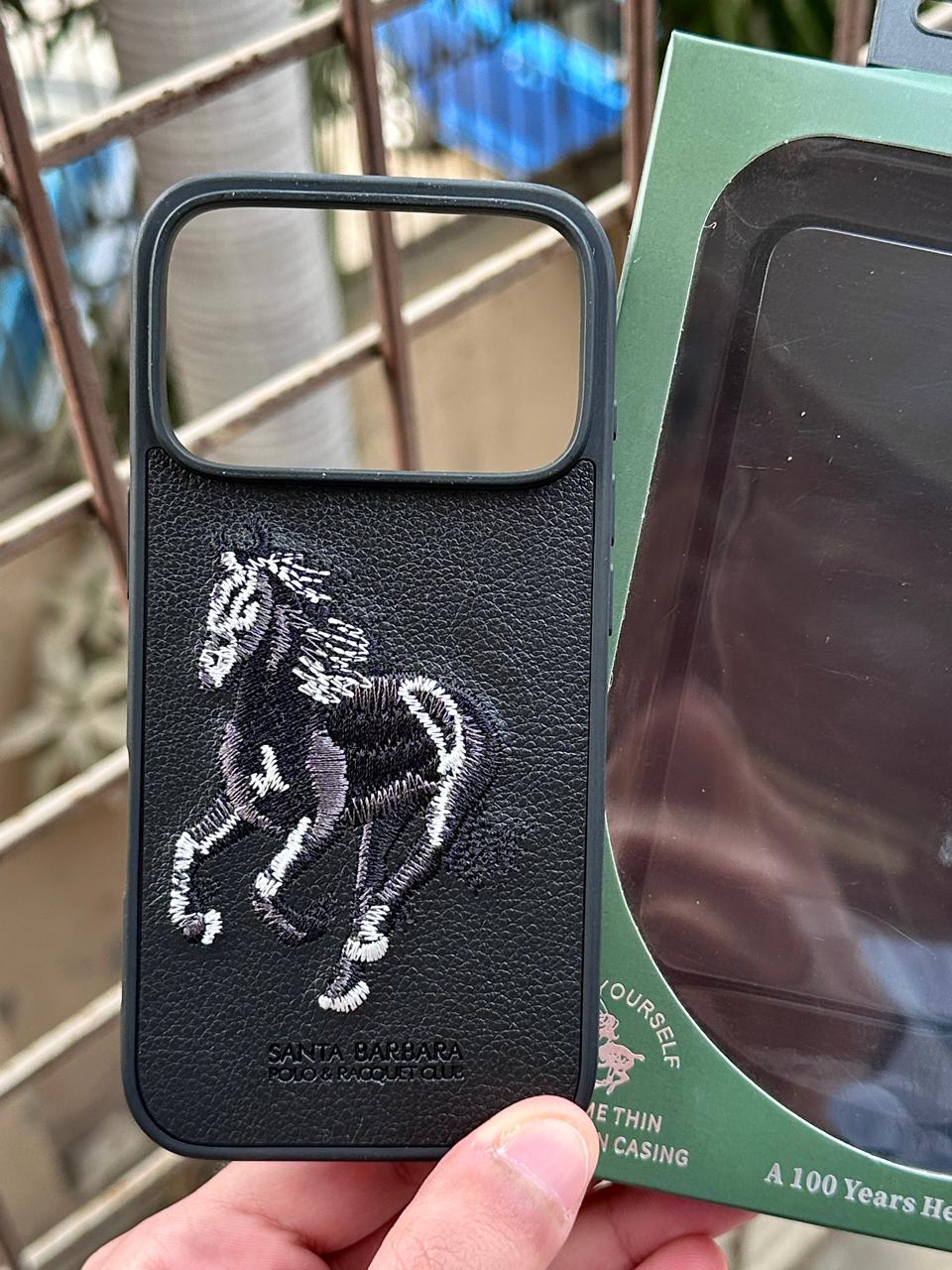 iPhone "17 Pro" Premium Polo Embroidered Case - Black Main image