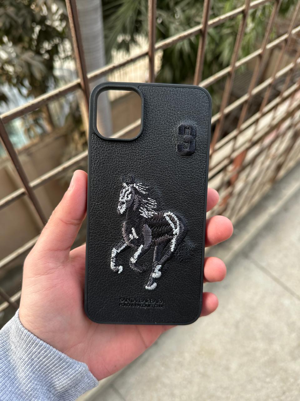 iPhone "11 Pro Max" Premium Polo Embroidered Case - Black