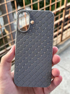 iPhone "16" Woven "Leather Feel" Case - Gray