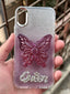 iPhone "X/XS" Queen Butterfly Glitter Case - Lilac
