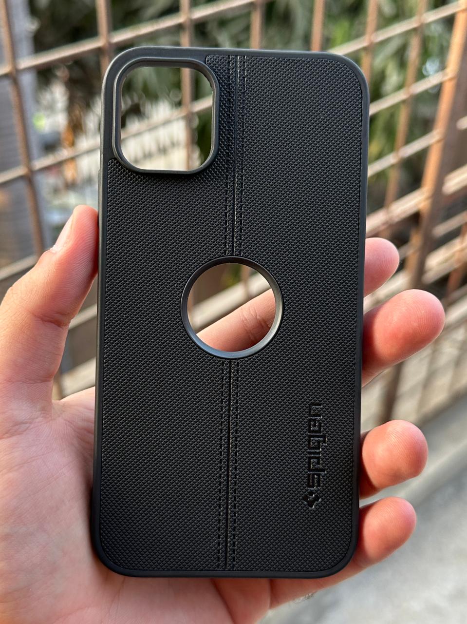 iPhone "11 Pro Max" Spigen Premium Lining Stitched Case - Black