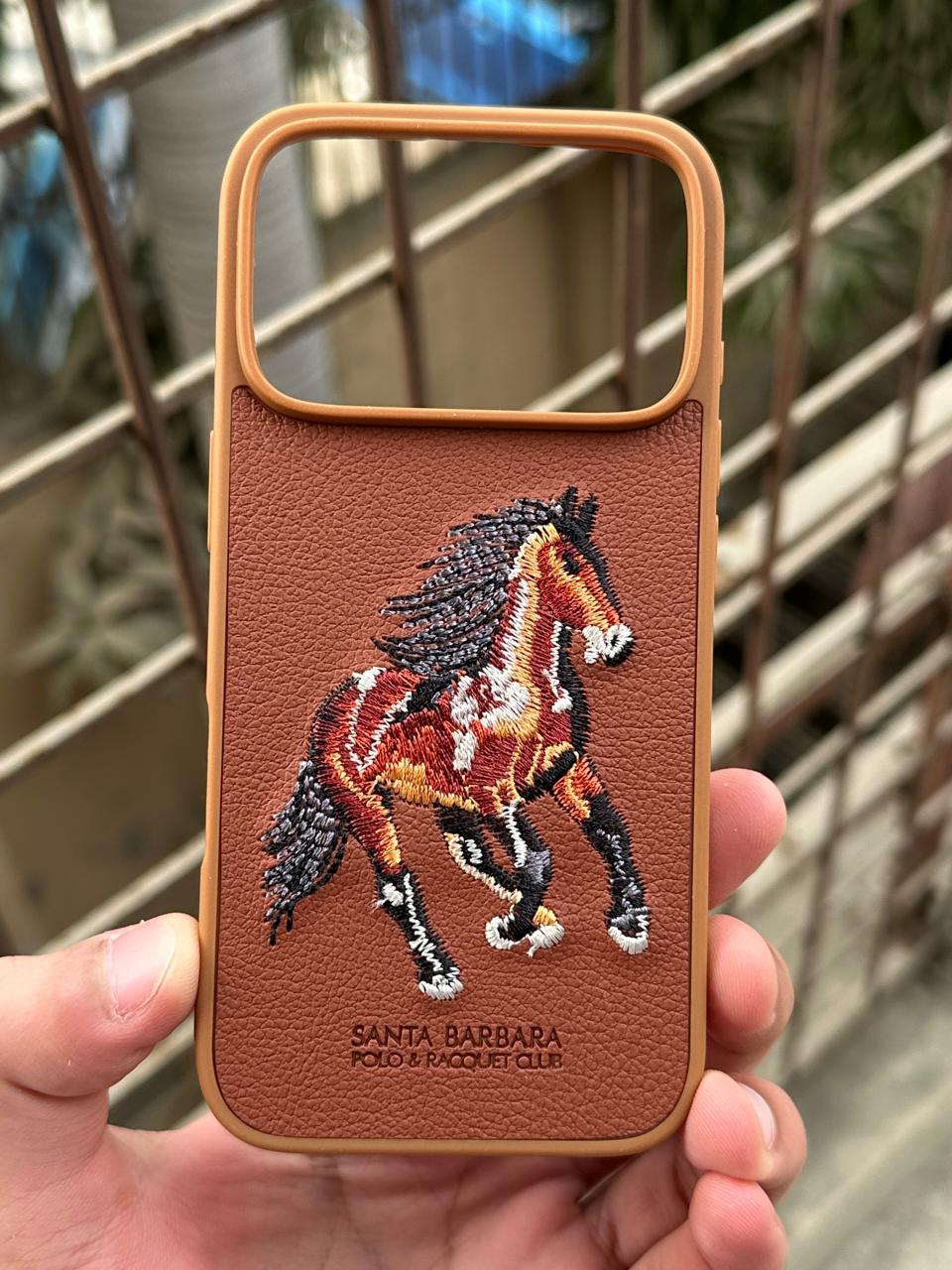 iPhone "17 Pro" Premium Polo Embroidered Case - Brown