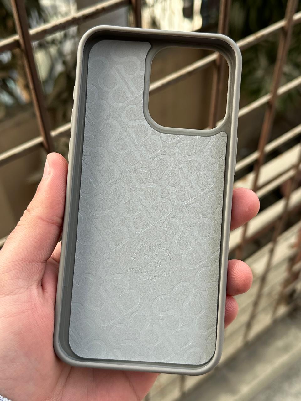 iPhone "14 Pro Max" Premium Polo Embroidered Case - Dark Gray