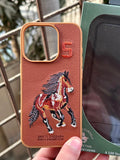 iPhone "14 Pro" Premium Polo Embroidered Case - Brown
