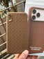 iPhone "X/XS" Woven "Leather Feel" Case - Brown