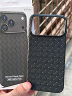 iPhone "17 Pro Max" Woven "Leather Feel" Case - Black