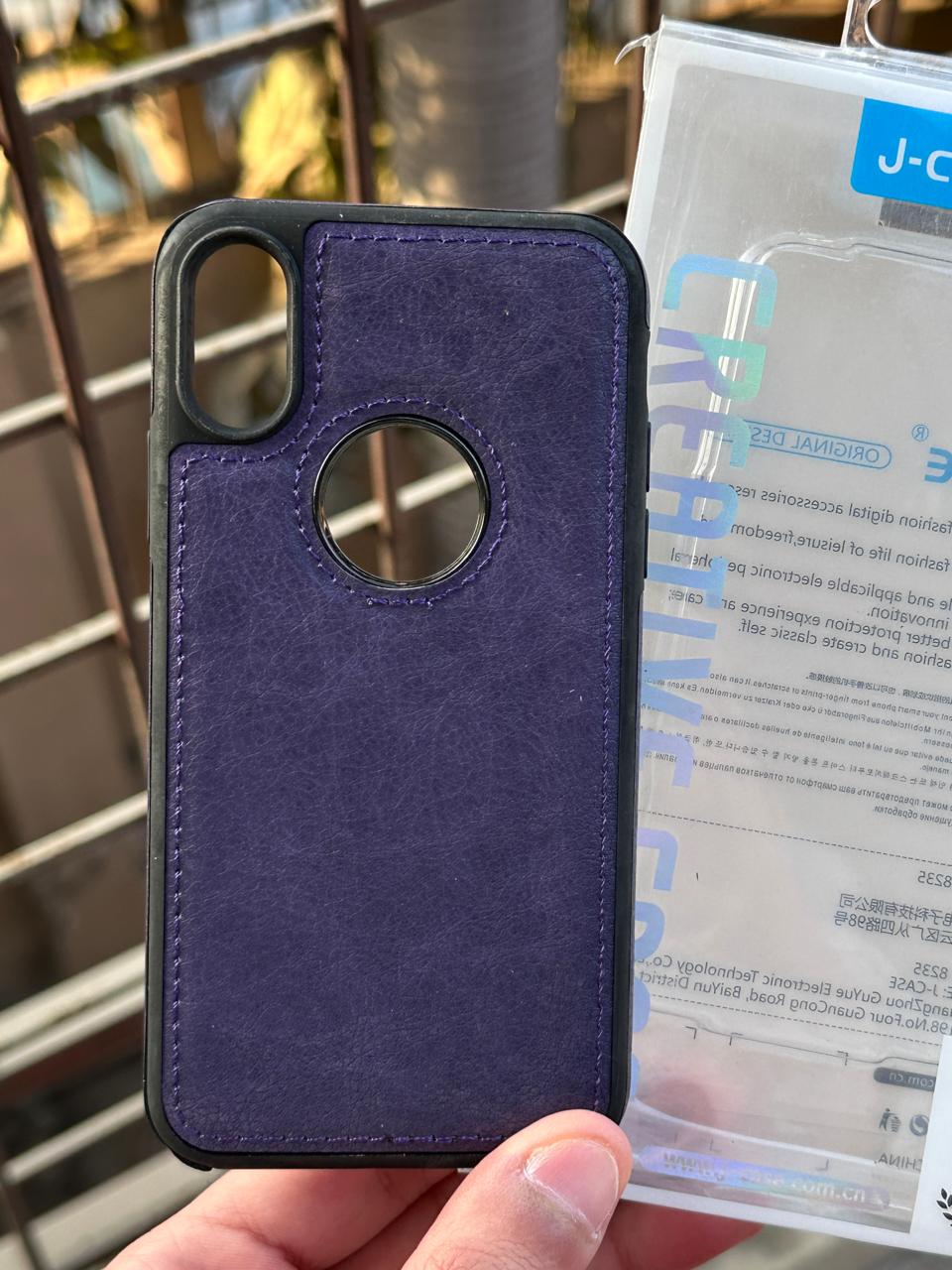 iPhone "X/XS" Premium J-CASE Leather Case - Purple Main image