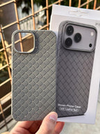 iPhone "15" Woven "Leather Feel" Case - Gray