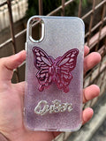 iPhone "XR" Queen Butterfly Glitter Case - Lilac