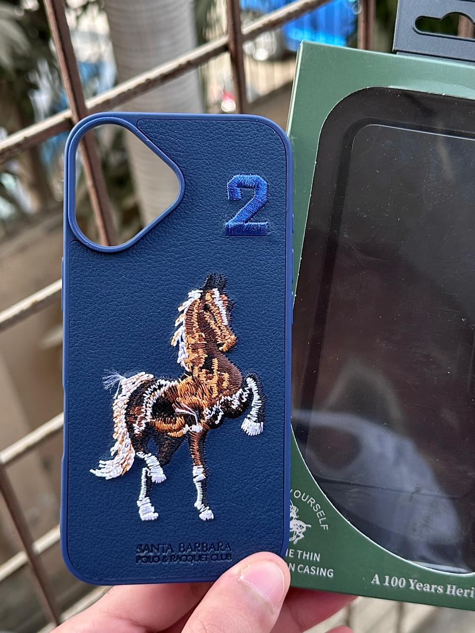 iPhone "17" Premium Polo Embroidered Case - Blue Main image
