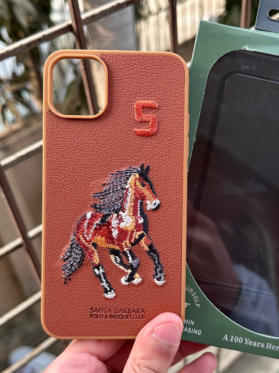 iPhone "11 Pro Max" Premium Polo Embroidered Case - Brown