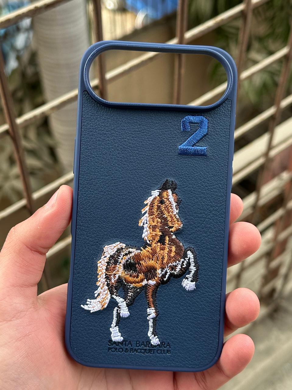 iPhone "Air" Premium Polo Embroidered Case - Blue