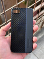 iPhone "SE 2020" Premium Carbon Fiber Case - Blue Line