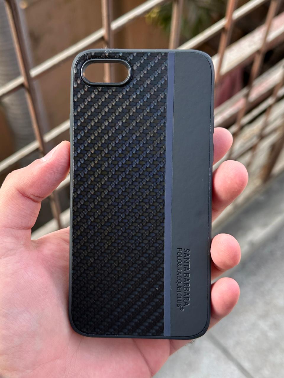 iPhone "SE 2020" Premium Carbon Fiber Case - Blue Line