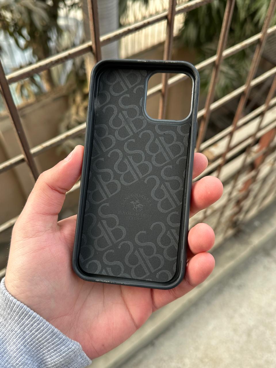 iPhone "12/12 Pro" Premium Polo Embroidered Case - Black Secondary image