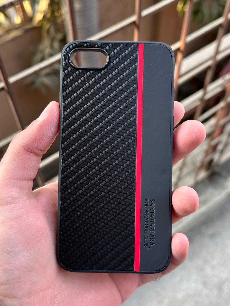 iPhone "7/8" Premium Carbon Fiber Case - Red Line Main image
