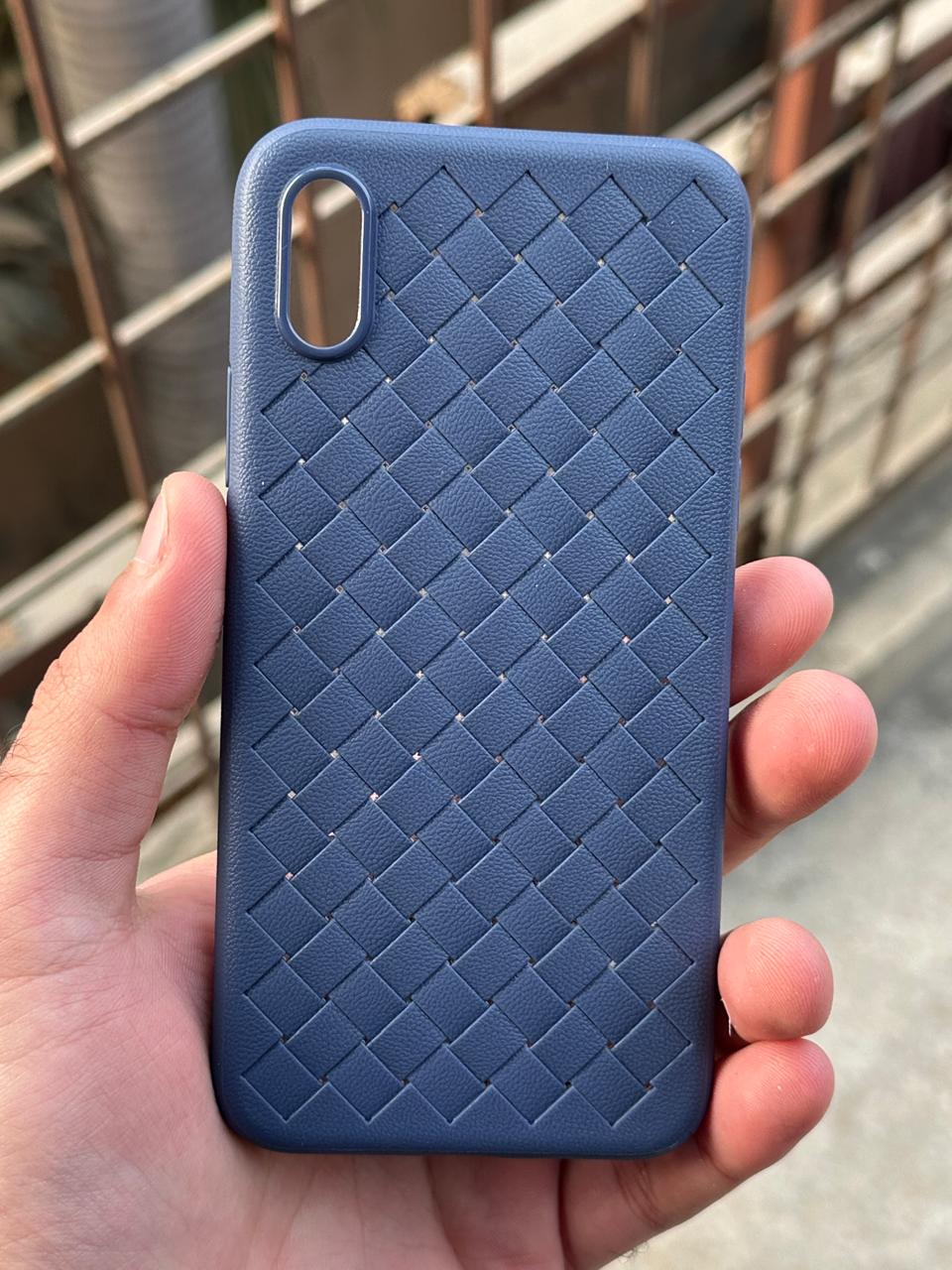 iPhone "X/XS" Woven "Leather Feel" Case - Blue
