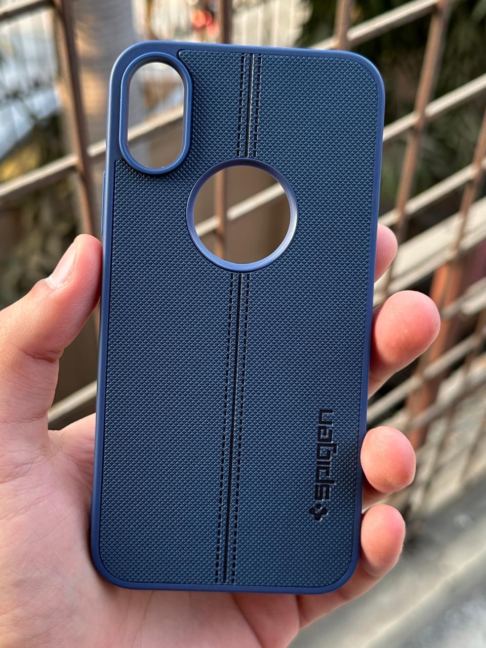 iPhone "X/XS" Spigen Premium Lining Stitched Case - Blue
