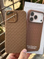 iPhone "13 Pro Max" Woven "Leather Feel" Case - Brown