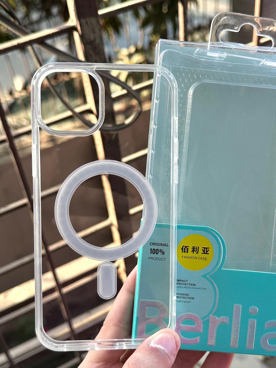 iPhone "15 Plus" BERLIA Premium MagSafe Transparent Case