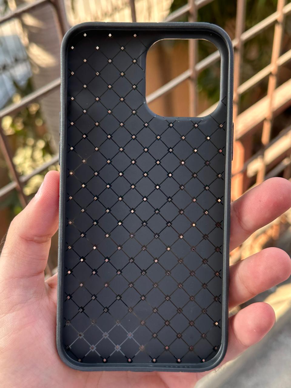 iPhone "13 Pro Max" Woven "Leather Feel" Case - Black