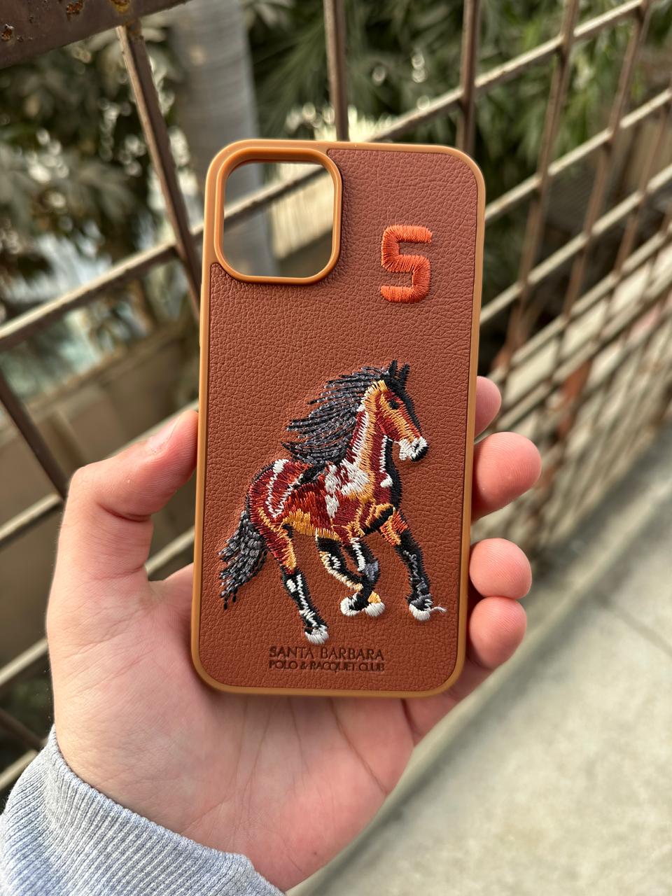 iPhone "11 Pro" Premium Polo Embroidered Case - Brown