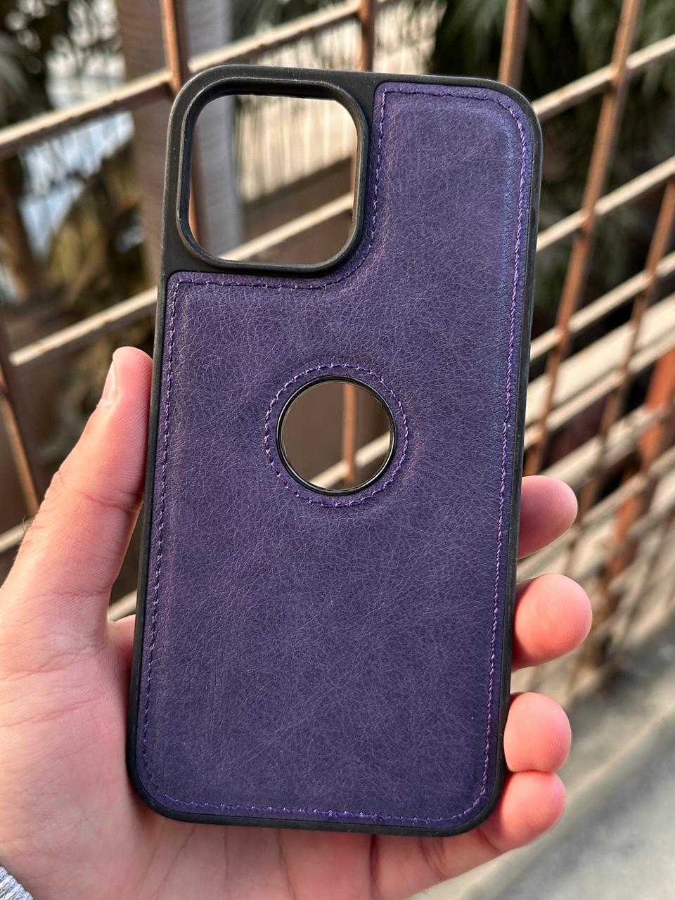 iPhone "13 Pro Max" Premium J-CASE Leather Case - Purple