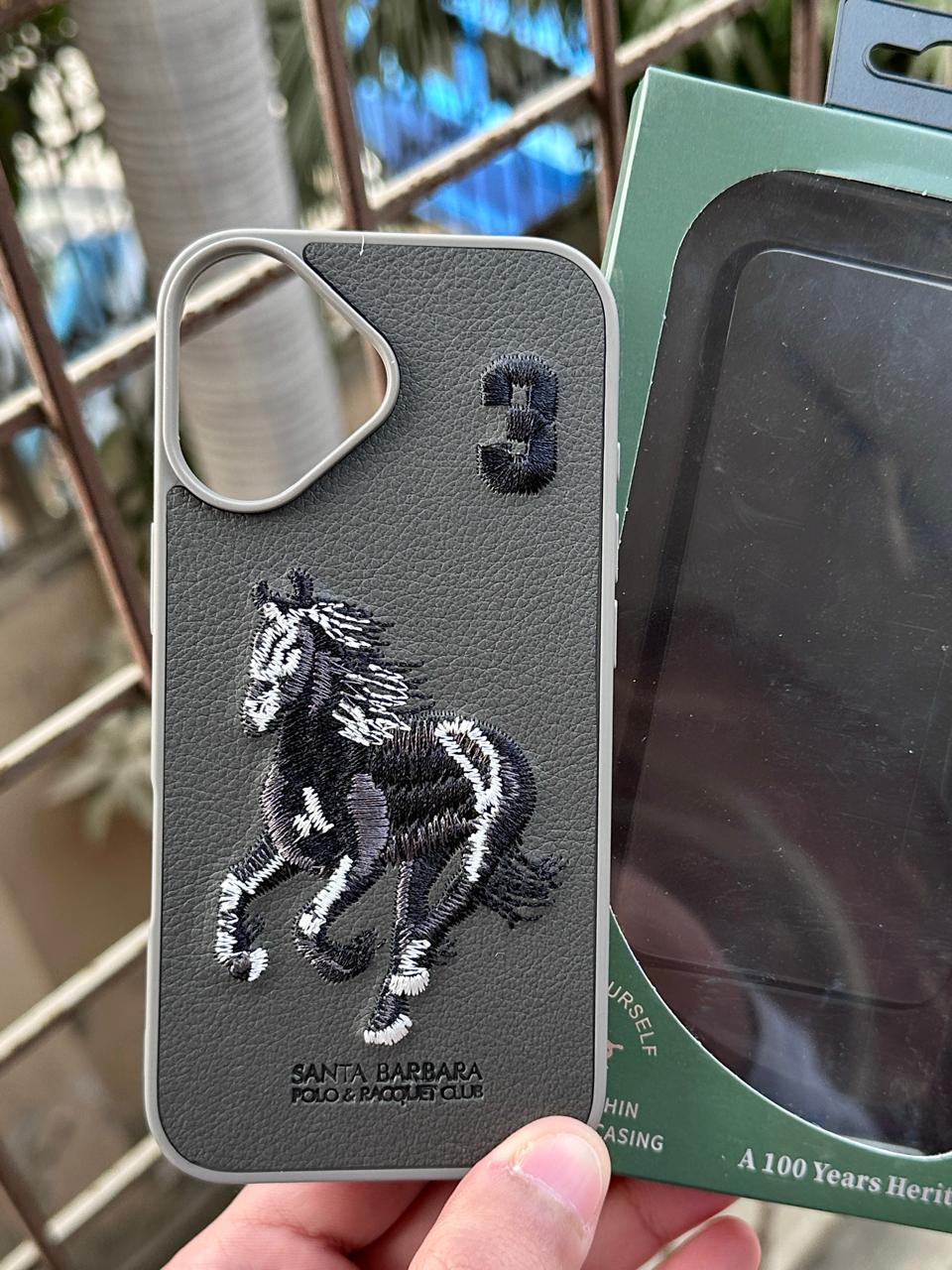 iPhone "17" Premium Polo Embroidered Case - Dark Gray Main image
