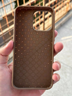 iPhone "15 Pro Max" Woven "Leather Feel" Case - Brown