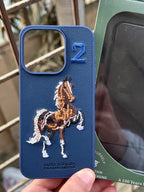 iPhone "15 Pro" Premium Polo Embroidered Case - Blue