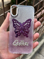 iPhone "XS Max" Queen Butterfly Glitter Case - Purple