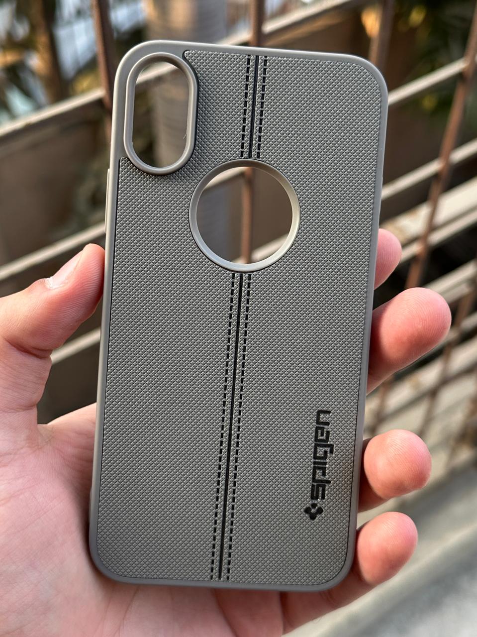 iPhone "XS Max" Spigen Premium Lining Stitched Case - Gray