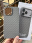 iPhone "13 Pro Max" Woven "Leather Feel" Case - Gray