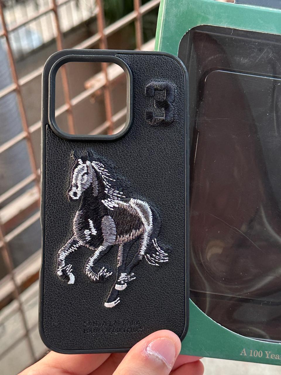 iPhone "16 Pro" Premium Polo Embroidered Case - Black Main image