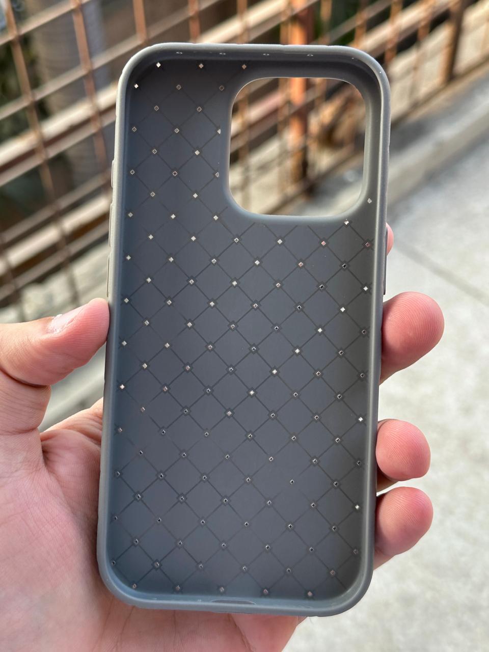 iPhone "16 Pro" Woven "Leather Feel" Case - Gray