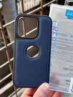 iPhone "14 Pro" Premium J-CASE Leather Case - Blue