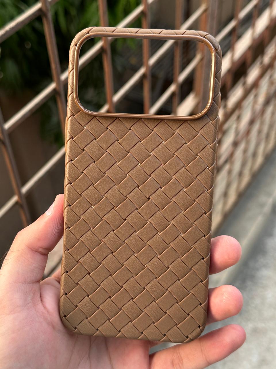 iPhone "17 Pro Max" Woven "Leather Feel" Case - Brown Secondary image