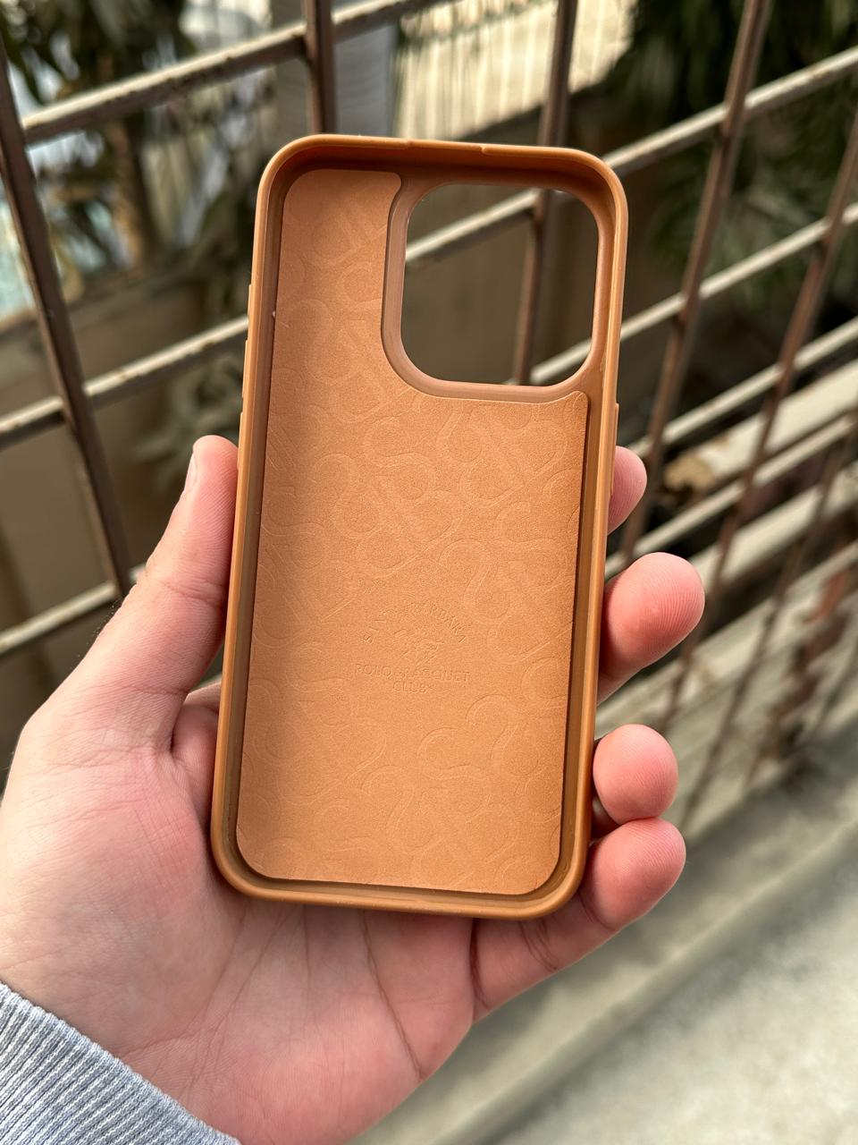 iPhone "14 Pro" Premium Polo Embroidered Case - Brown Secondary image