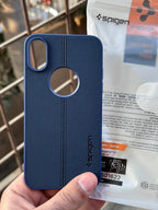iPhone "X/XS" Spigen Premium Lining Stitched Case - Blue
