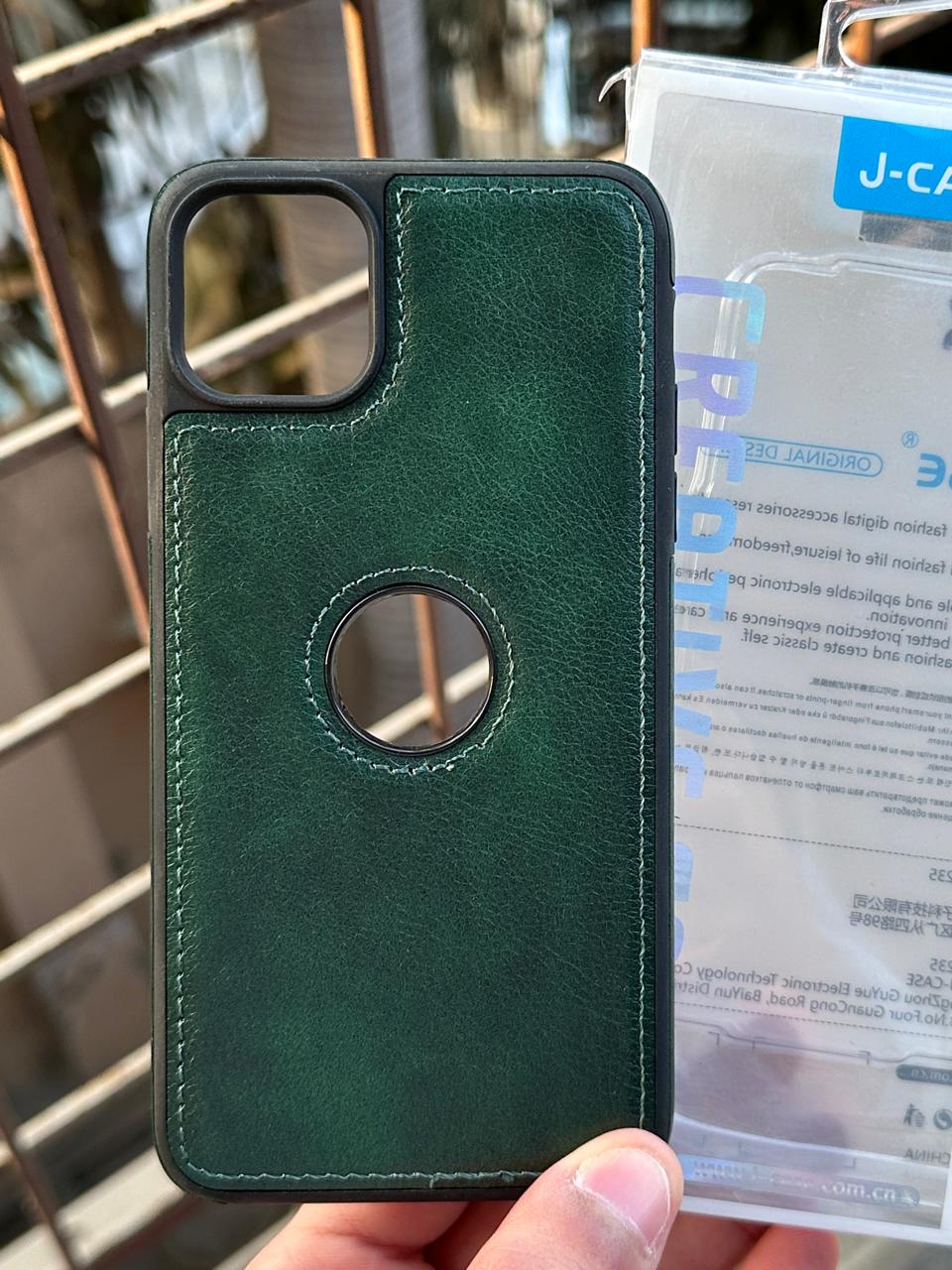 iPhone "11 Pro Max" Premium J-CASE Leather Case - Green